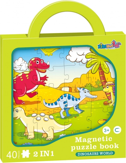 Puzle magnético de dinosaurios 2 en 1 – 40 piezas