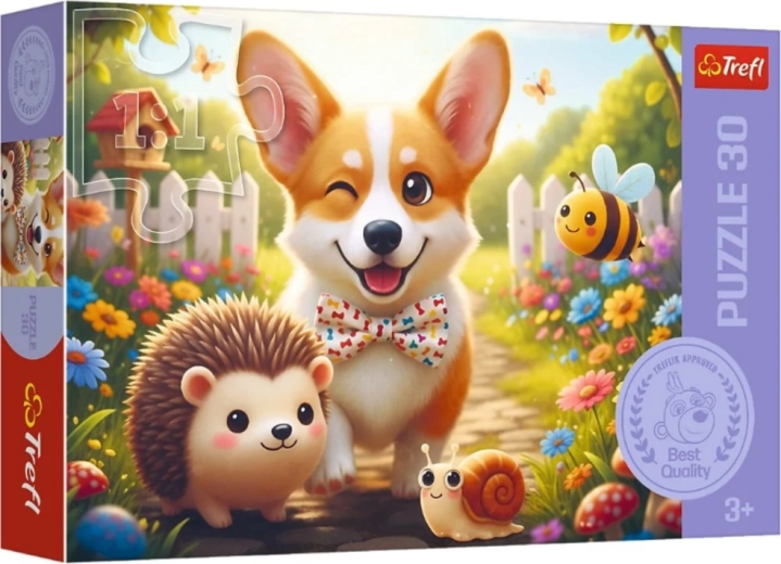Puzzle de 30 piezas – Un día con un corgi – Trefl
