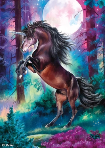 Puzzle unicornio a la luz de la luna llena 1000 piezas SCHMIDT