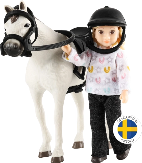 Lundby amazona con caballo: set para casa de muñecas