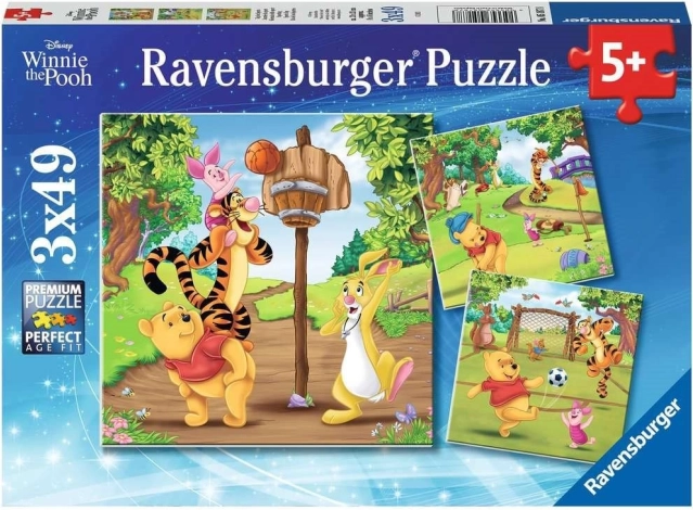 Puzle Winnie the Pooh 3x49 piezas de Ravensburger