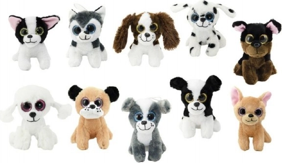 Perrito de peluche con sonido 15 cm – mix de 12 tipos