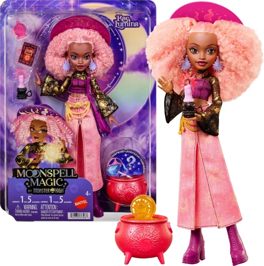 Monster High Moonspell Magic muñeca Rae Lumina 26 cm con accesorios