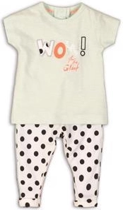 Dirkje conjunto infantil de dos piezas joyful wow blanco-menta
