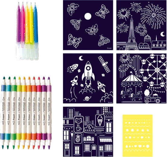 Set de arte Artissimo XL con rotuladores acrílicos La noche mágica