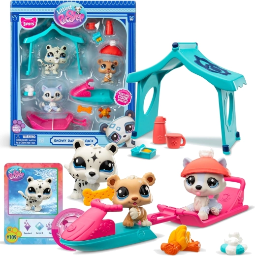 Littlest Pet Shop Snowy Day Play Pack – set de figuras y accesorios