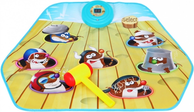 Juego Golpea al topo – alfombrilla interactiva con martillo para niños 3+