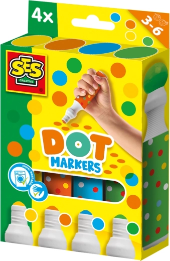 Rotuladores de puntos XXL para niños – set de 4 colores lavables