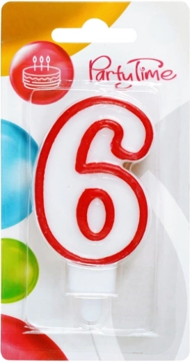 Vela de cumpleaños número 6 roja