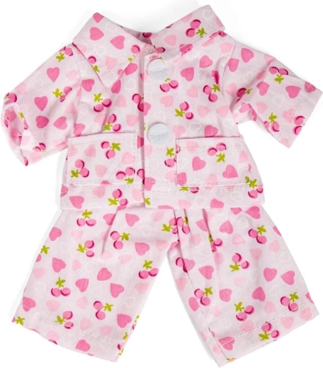 Bigjigs Toys pijama rosa con corazones y cerezas para muñeca de 28 cm
