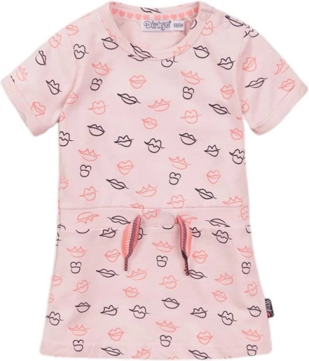 Vestido infantil Dirkje rosa claro con estampado