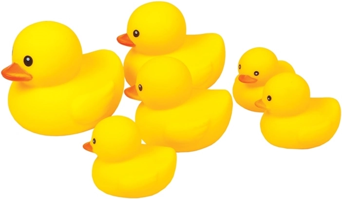 Set de patitos de goma para el baño en una red - 6 unidades