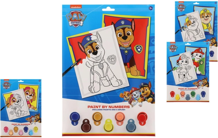 Pintura por números A4 Patrulla Canina con pinturas - 1 unidad
