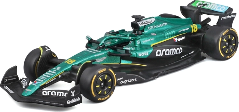Modelo de Fórmula 1 Bburago Aston Martin AMR25 2025 #18 Lance Stroll 1:43
