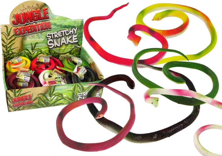 Serpiente de goma extensible de 65 cm – juguete realista en 3 colores