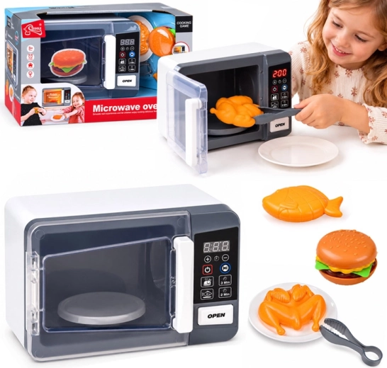 Horno microondas interactivo infantil con sonido y accesorios