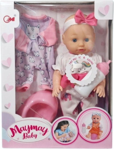 Muñeca bebé con función de orinar y accesorios - 1 pieza