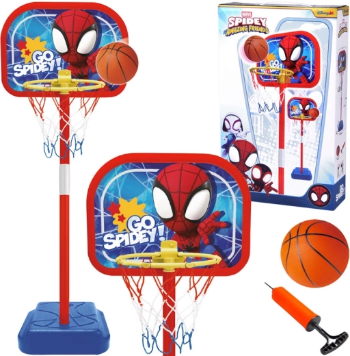 Set de baloncesto SPIDEY con canasta ajustable y balón de 14 cm