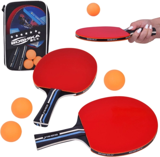 Set de tenis de mesa: 2 palas de madera, 3 pelotas y funda
