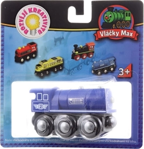 Locomotora de vapor de madera Maxim azul