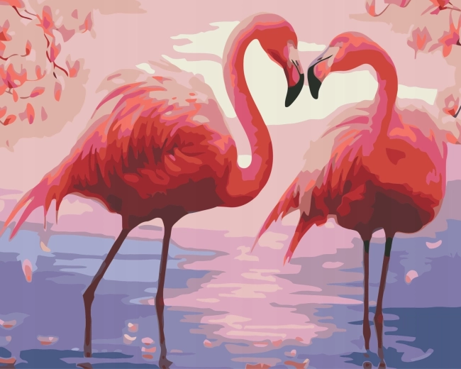 Norimpex Pintura por números flamencos rosas 40 × 50 cm