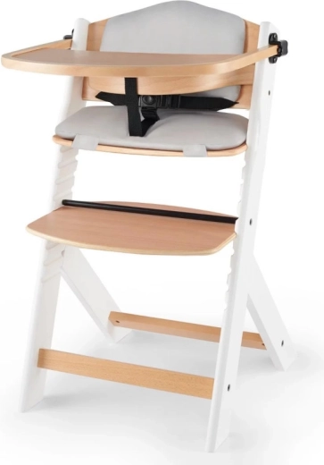 Kinderkraft Enock trona evolutiva con acolchado blanco-madera