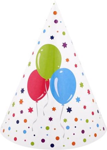 Gorros de fiesta de papel, 6 uds