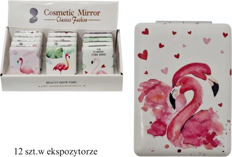 Espejo cosmético plegable con motivos coloridos - 1 unidad