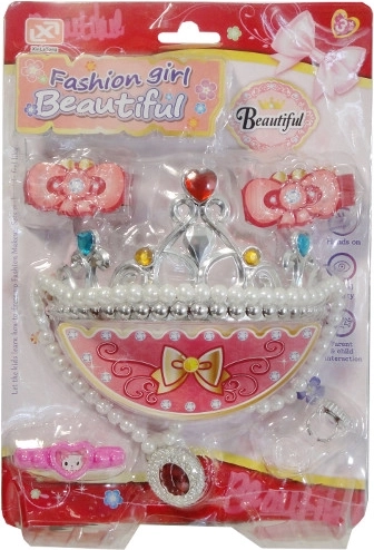Bisutería real con corona y collar de perlas para niños