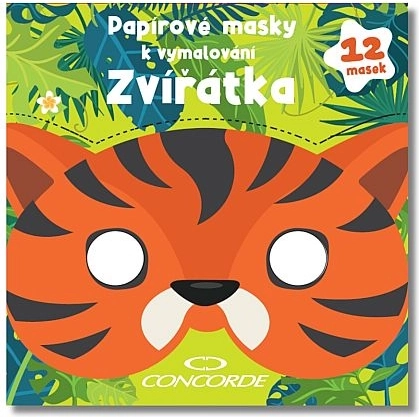 Máscaras de papel para colorear – animalitos CONCORDE, set de 12 uds