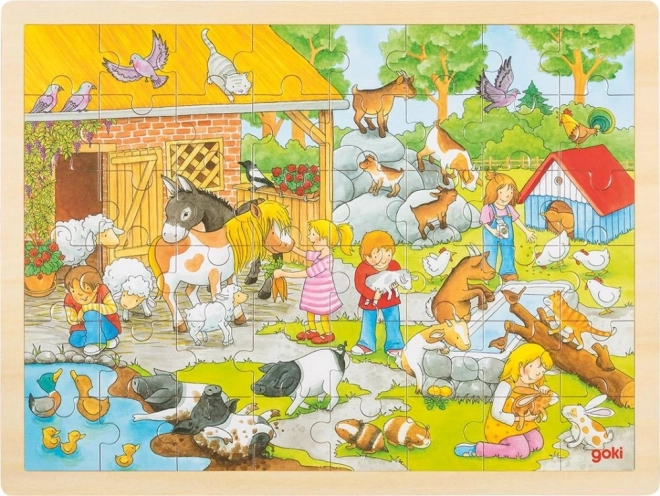 Puzzle de madera Goki Zoológico infantil 48 piezas