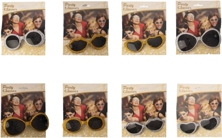 Gafas UH con purpurina (accesorio de fiesta, 8 variantes)