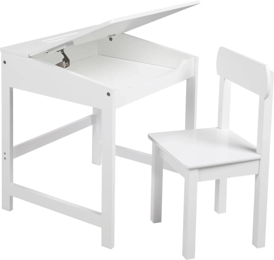 Escritorio escolar Roba con silla blanco