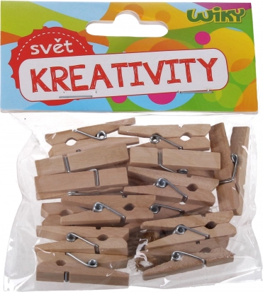 Pinzas de madera 2,5 cm, 25 uds con cordel