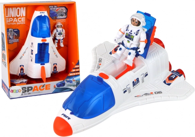 Misión cósmica – cohete con astronauta, 2 piezas