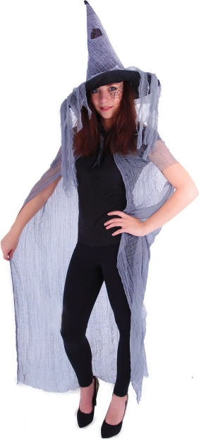 Capa de bruja con sombrero para adultos
