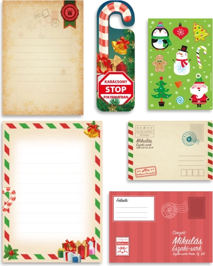 Carta para San Nicolás con muñeco de nieve, 12 piezas