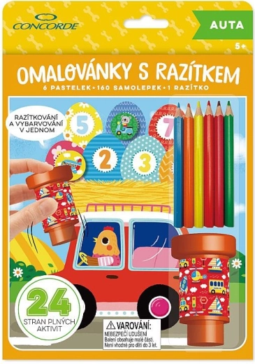 Libro para colorear con sello CONCORDE – coches