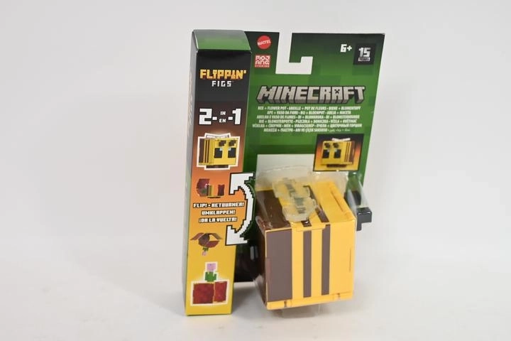Minecraft Flippin’ Figs figura 2 en 1: abeja y flor en maceta