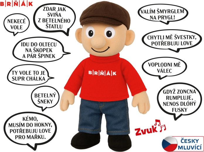 Muñeco Brňák parlante de peluche 32 cm a pilas