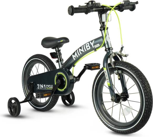 Qplay Miniby 3v1 bicicleta infantil 14" gris