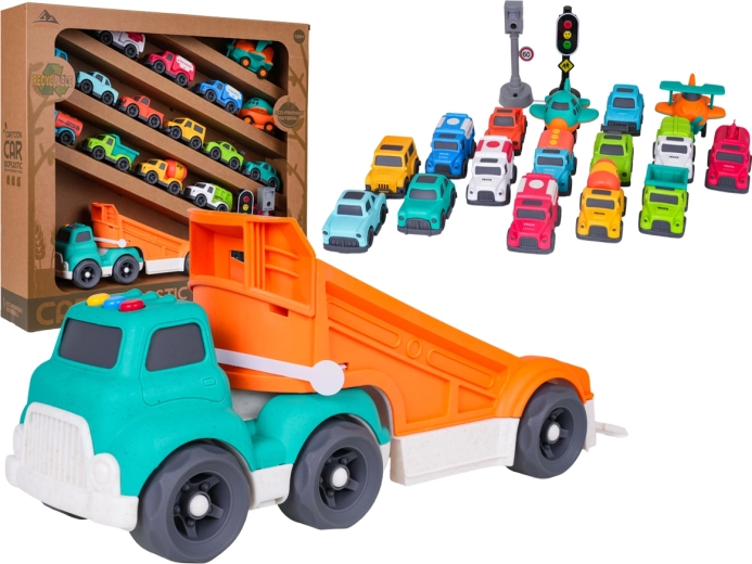 Mega set de coches de colores con grúa interactiva