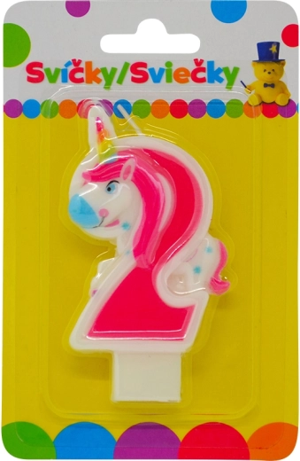 Vela de cumpleaños con unicornio – número 2