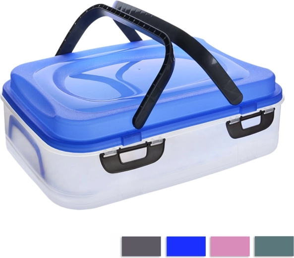 Caja de picnic de 1 nivel con asas, surtido de colores