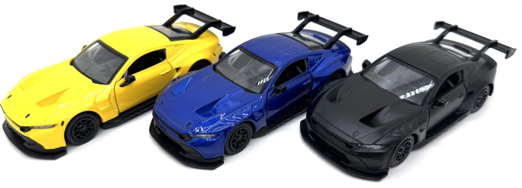 Modelo de coche metálico Ford Mustang GT3 (2024) con luces y sonidos