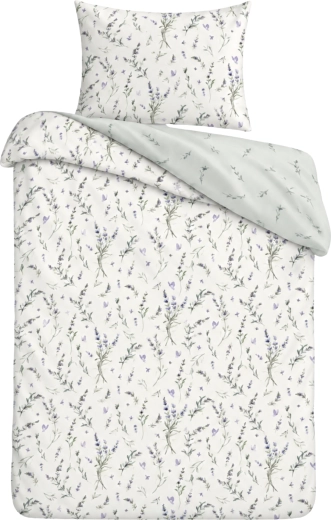Ropa de cama de algodón Lavanda blanca y morada 140 × 200 cm