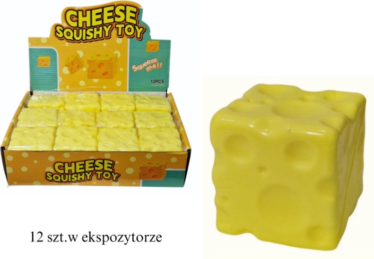 Pelota antiestrés apretable con forma de queso - 1 unidad