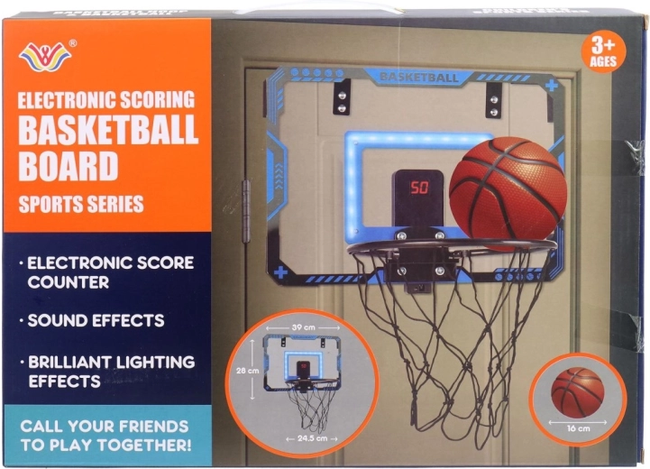 Canasta de baloncesto a pilas con contador para niños