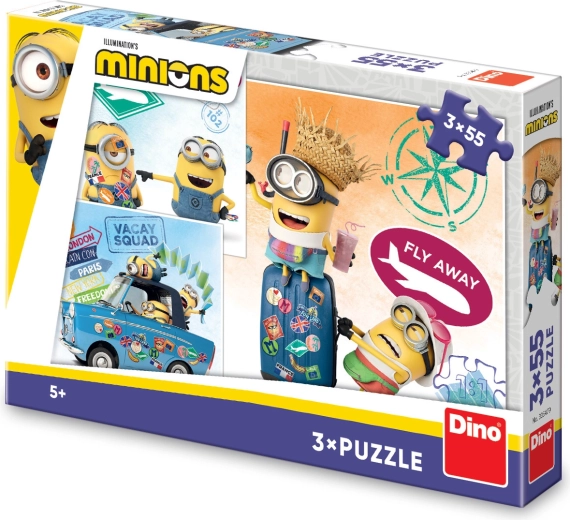Puzzle Dino Minions 3×55 piezas