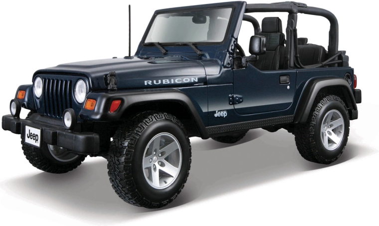 Maisto Jeep Wrangler Rubicon modelo de coche 1:18 de metal metálico azul